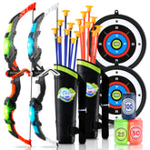 YCFUN 2 Pack Bow and Arrow Toy Set for Kids Boys Girs with Target&Quiver, Archery Targets Outdoor Toys for Toddlers 3+